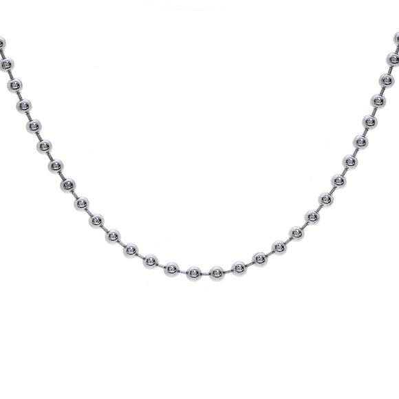 925 Sterling Silver 24" Ball Chain Necklace Made in Italy - Picture 2 of 6